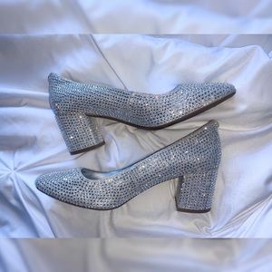 Michael Kory Silver Kitten Pumps